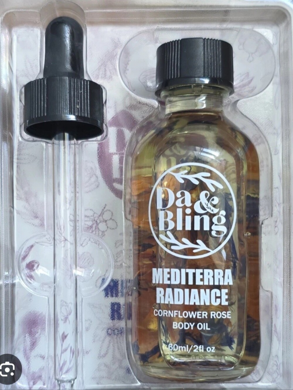 Mediterra Radiance Cornflower Rose Almond Body Oil With Crystals